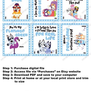 Printable Valentine's Day Cards Blue Heeler Dog Classroom Valentines ...