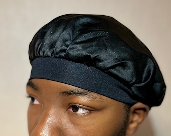 Men Wide-Band Satin Hair Bonnet