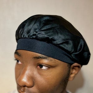 Men Wide-Band Satin Hair Bonnet