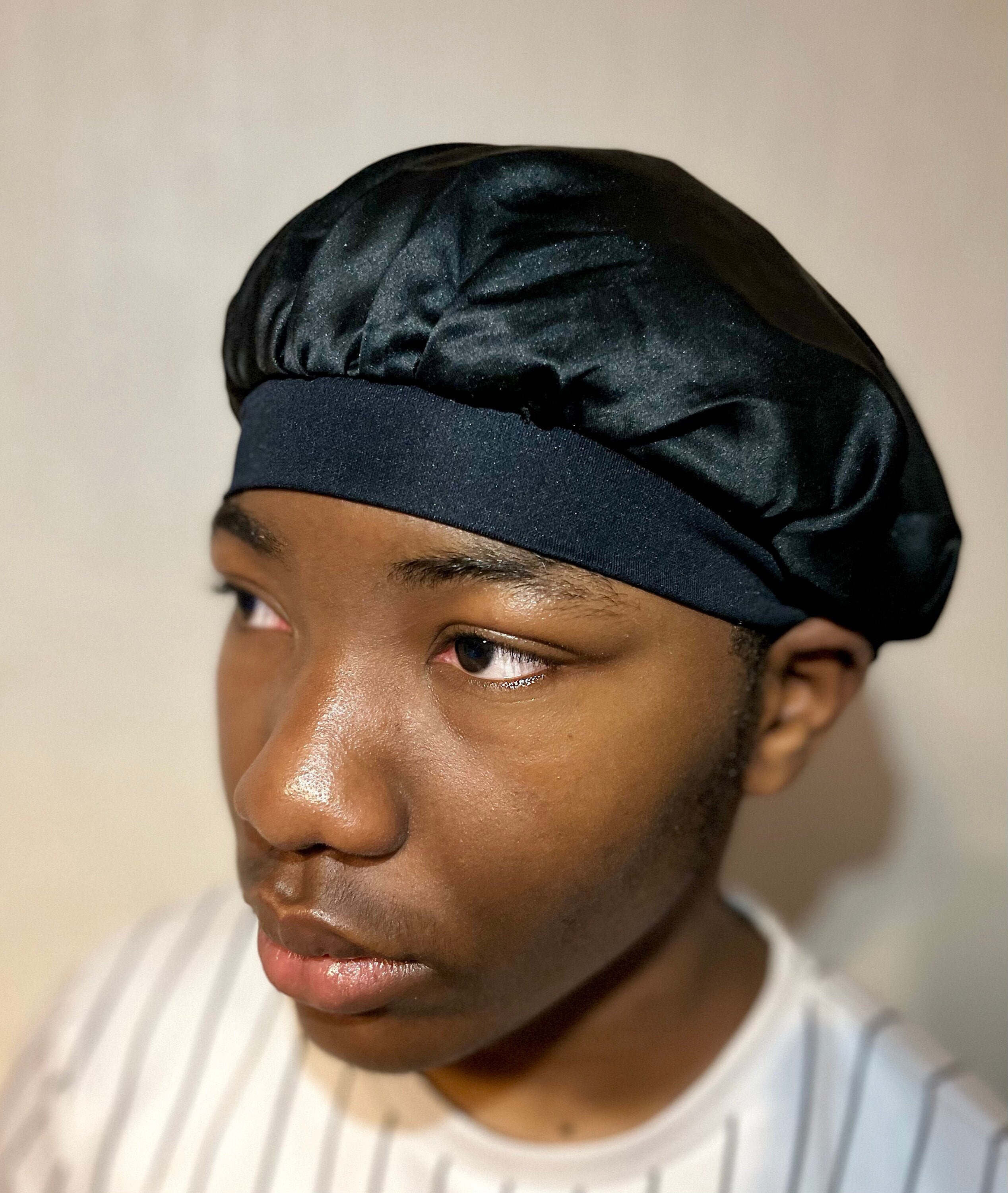 4 Pieces Hair Bonnet for Men Silk Satin Sleep Cap Cover Night Sleeping  Beanie Gifts for Boyfriend, Husband Dad (Black)