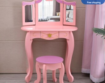 Princess Child Kids, Vanity Play Makeup, Dressing Table Set for Girls Play Toys