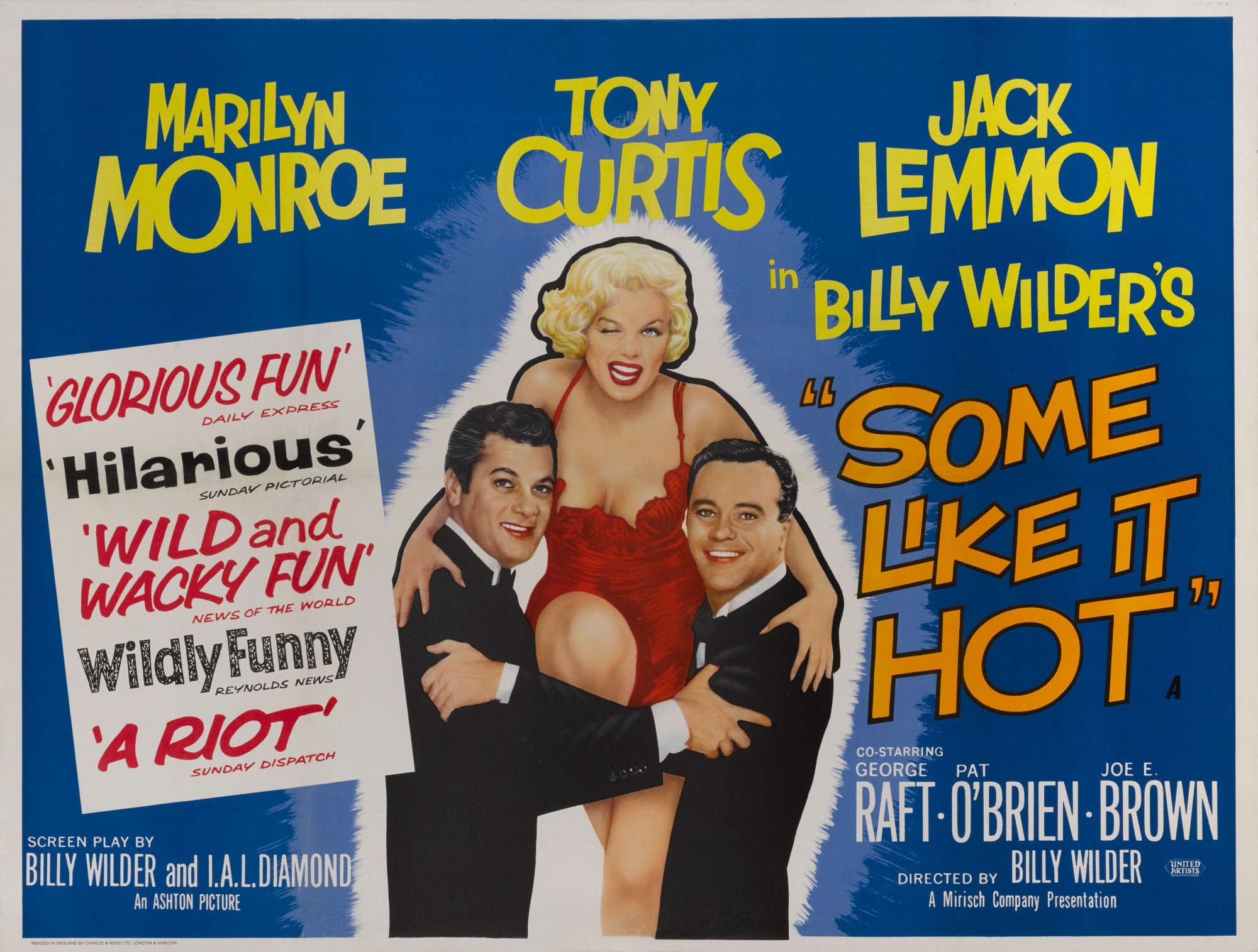 Vintage Some Like It Hot Marilyn Monroe Movie Poster Print -  Finland