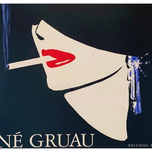 Reproduction Vintage "Rene Gruau" Cigarette Poster, Home Wall Art, Various Sizes Available