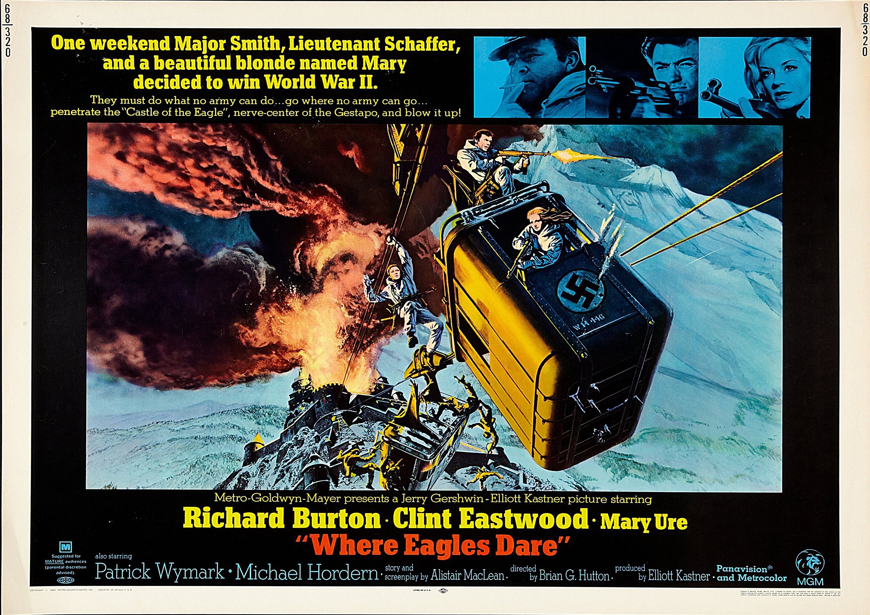 Reproduction Vintage Classic Movie Poster Where Eagles Etsy