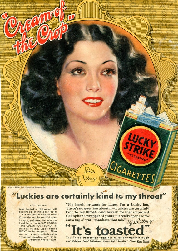 Reproduction Vintage lucky Strike Cigarette Poster, Home Wall Art