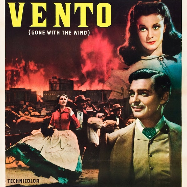 Reproduktion Vintage Classic Movie Poster "Vom Winde verweht - Italian""