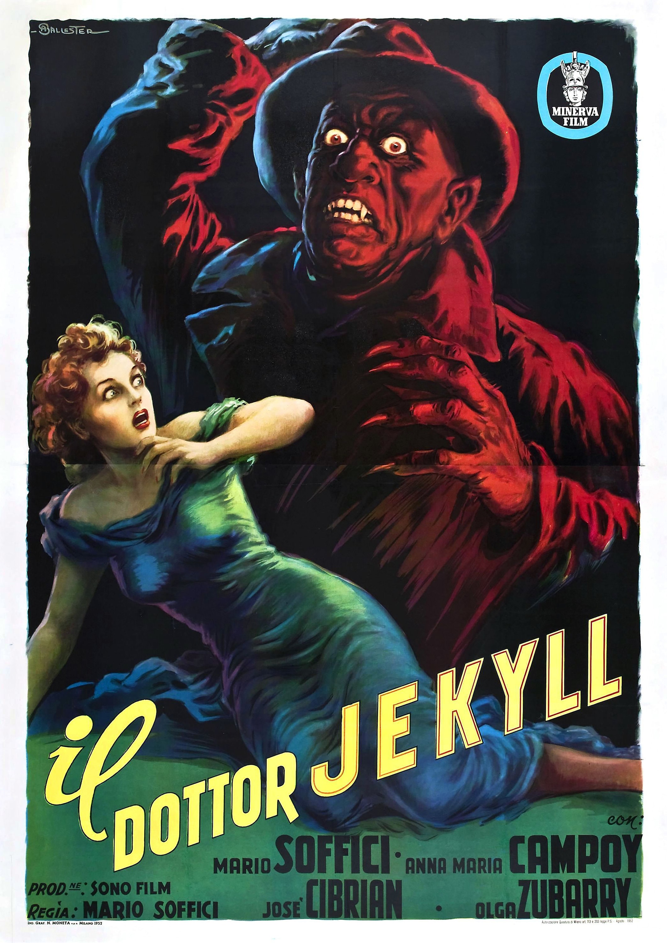 Reproduction Vintage Horror Movie Poster Il Dottor Jekyll Home Wall Art,  Various Sizes Available