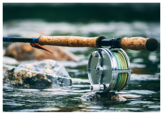 Reproduction Vintage fly Fishing in Norway Poster, Home Wall Art