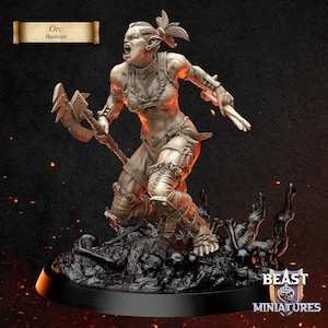 Duurgat / Orco femenino / Humanoide / Mediano / D&D / Pathfinder / TTRPG / 32 mm / 75 mm / Miniatura / Miniaturas de bestias