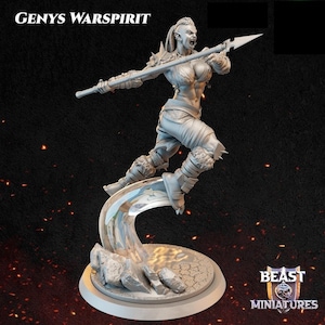 Genys Warspirit | Female Orc | Humanoid | Medium | D&D | Pathfinder | TTRPG | 32mm | 75mm | Miniature | Beast Miniatures