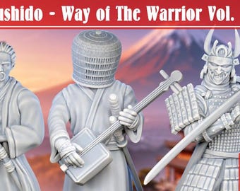 Way Of The Warrior Core Set 1 | Samurai | Humanoid | Medium | D&D | Pathfinder | TTRPG | 32mm | Miniature | YourNeighborKnight