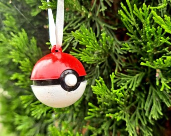 3D printed pokeball tree ornament