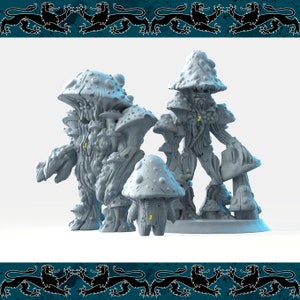 Myconid | Fungus Folk | Mushroom Creatures | Plant | Small | Medium | D&D | Pathfinder | TTRPG | 28mm | 32mm | Miniature | Brayan Nafarrate