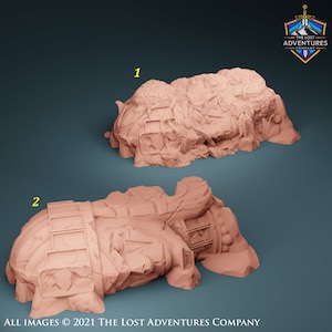 D&D | Pathfinder | TTRPG | Overgrown Head Statues 32mm Scale Terrain by Lost Adventures: Uncharted Lands