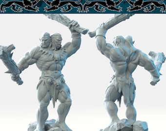 Ettin | Two-Headed Giant | Giant | Large | D&D | Pathfinder | TTRPG | 32mm | 28mm | Brayan Nafarrate