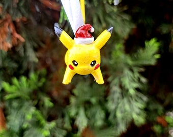 Pikachu | Kerst Pocket Monster | Pocket Monster | Ornament | Kerst | Handgeschilderd