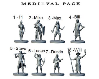 Medieval Pack | With Base | Without Base | Humanoid | Medium | D&D | Pathfinder | TTRPG | 28mm | 32mm | Miniature | Daigus 3D Miniatures