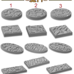 Basi in ciottoli / 25 mm / 32 mm / 40 mm / 60 mm / 80 mm / D&D / Pathfinder / TTRPG / Miniature / Bless3D Design