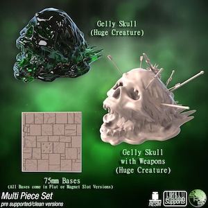 Cráneo de gel / Ooze / Enorme / D&D / Pathfinder / TTRPG / 28 mm / 32 mm / Miniatura / Sistemas Sync Ratio