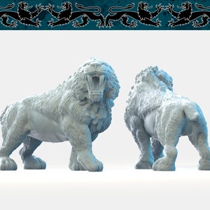 Saber-toothed Tiger | Smilodon Beast | Large | D&D | Pathfinder | TTRPG | 28mm | 32mm | Miniature | Brayan Nafarrate