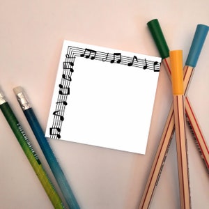 Sweet Music Notes Small Notepad | Memo  | Note Block | Square | Free Shipping