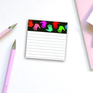 Petit bloc-notes Sweet Color Hands | Mémo | Bloc-notes | Carré | Livraison gratuite