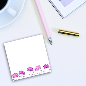 Blocco note floreale rosa - Grazioso articolo di cancelleria per appunti, liste di cose da fare e diario - Blocco note staccabile - Idea regalo e per ufficio
