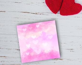 Romantisch roze hart thema notitieblok - schattig liefdesthema briefpapier, cadeau-idee, voor hem / haar, dagboek, planner, handgeschept papier, kunstbenodigdheden