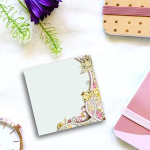 Blocco note floreale Boho - Blocco note decorativo in stile vintage - Elegante cancelleria per ufficio, diario o regalo - Blocco note da scrivania estetico