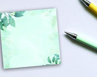 Botanical Bliss Notitieblokken - Notitieblok met bloemen - Bureaudecor - Planneraccessoires | Lief klein notitieblok | Memo | Notitieblok | Vierkant
