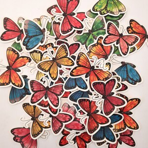 Zestaw naklejek „Motyl” – kolorowe estetyczne naklejki do dzienników, planerów, scrapbookingu, laptopów, rzemiosła, majsterkowania, dzieci, artykułów piśmiennych, kalkomanii