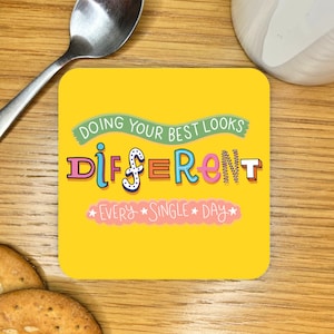 Doing Your Best Coaster, Friendship Gift, Thank You, Positivity, Mental Health, Encouragement Present, Cute, Self-Care, Pick Me Up Treat