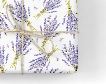 Lavender Wrapping Paper, Lavender Wrapping Paper Roll, Flower Gift Wrap