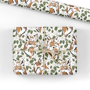 Papier cadeau Fox, rouleau de papier cadeau Fox, collection Magic Forest image 3