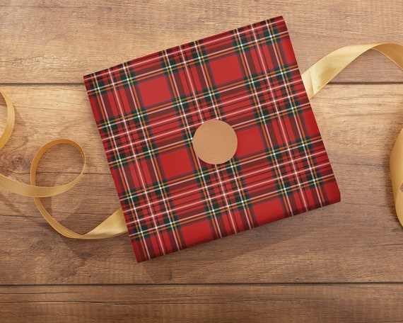 Pink & Burgundy Jagged Edge Plaid Wrapping Paper