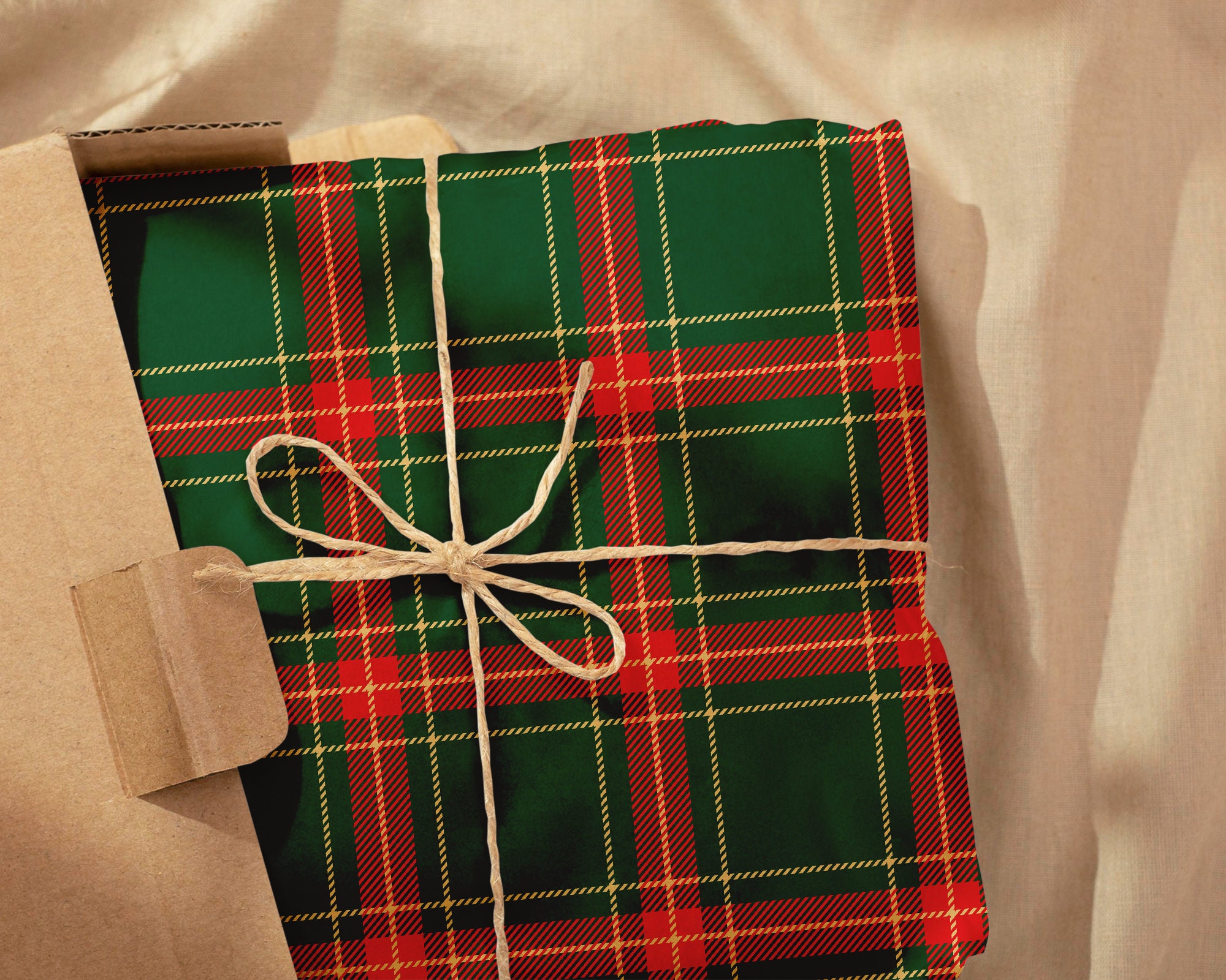Papier cadeau original réversible - pastèque - 3m - Rouge et vert