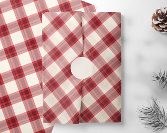 Papier Cadeau Tartan Rouge, Emballage cadeau recyclable aux couleurs festives