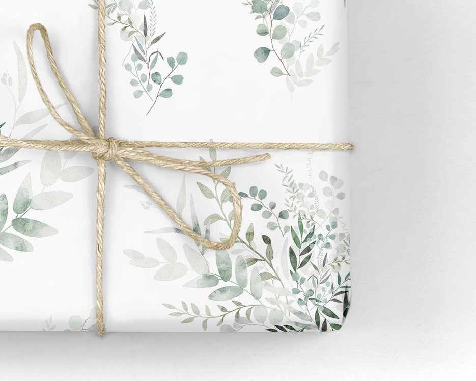 Bridal Shower Wrapping Paper Greenery Leaf, Personalized Bridal Shower  Wedding Gift Wrap Sheets, Unique Present Wrapping Paper 