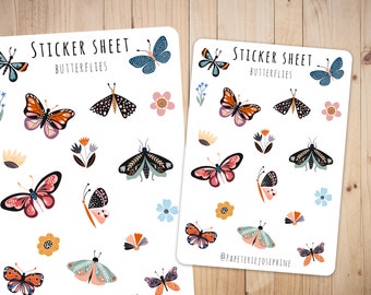 Sticker Sheet - Butterflies | Planner Stickers, Bullet Journal Stickers, Scrapbook Stickers, Butterfly Stickers, Animal Stickers