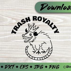 Trash Royalty Opossum SVG / Funny SVG / Creepy Animal svg / Opossum Clipart Descargar / Archivos De Opossum / Vector Opossum / png cricut dxf eps