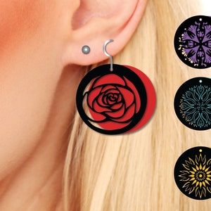 Flower Earring SVG Bundle | Earrings Cut File | Earring Template svg | Leather Earrings svg | png dxf svg silhouette cricut