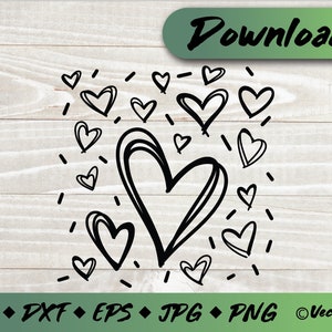 Heart Seamless Pattern SVG Cut File per Cricut / Heart Background SVG / Heart Digital Paper / San Valentino / Uso commerciale / png eps dxf