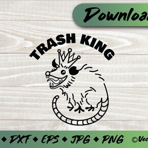 Trash King Opossum SVG | Drôle de | SVG Creepy Animal svg | Opossum Clipart Télécharger | Fichiers Opossum | | vectorielle de l’opossum png cricut dxf eps