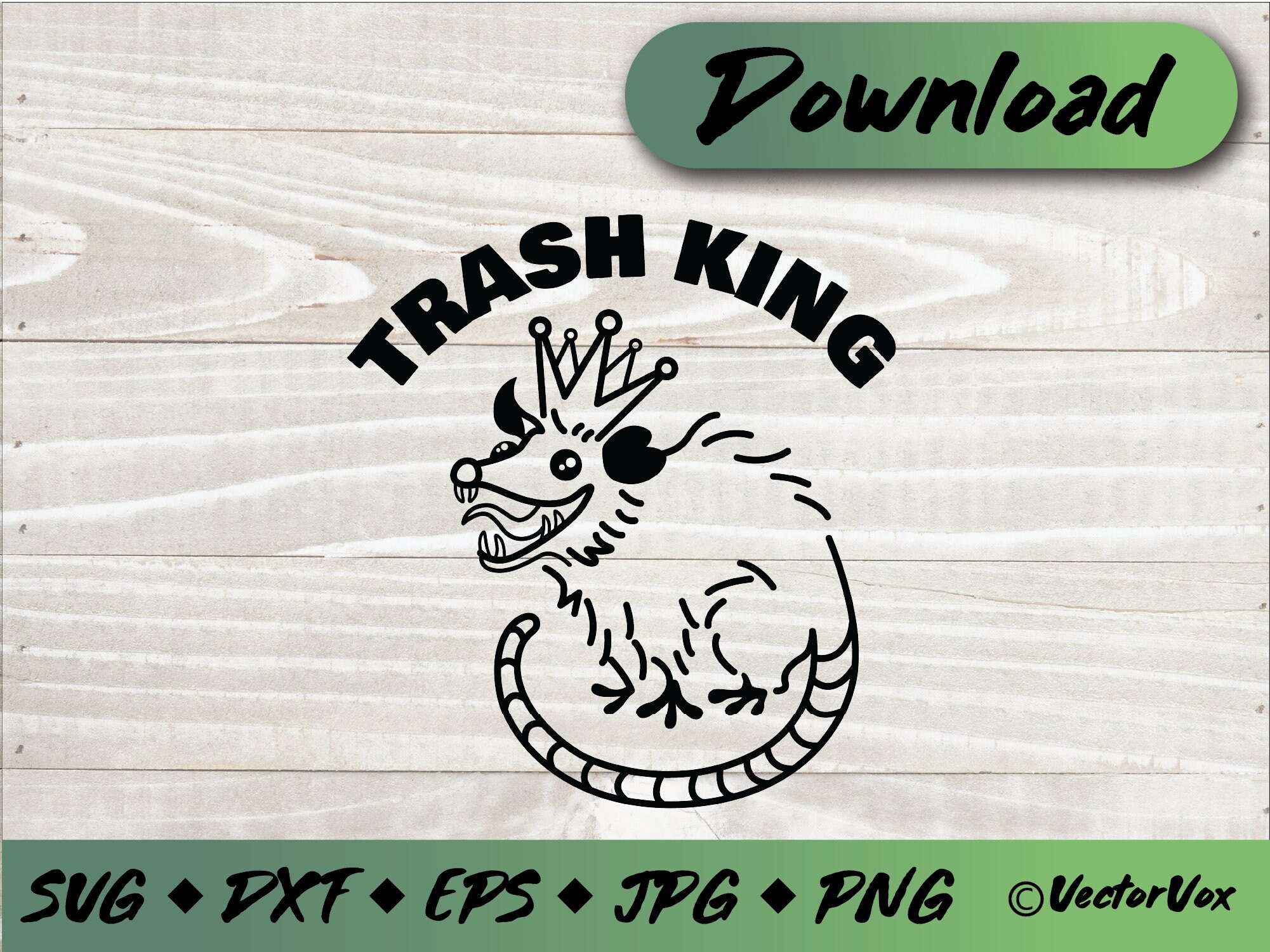 Trash King Opossum SVG | Funny SVG | Creepy Animal Svg | Opossum ...