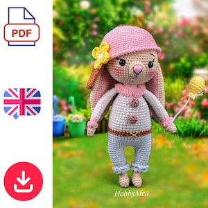 Crochet Pattern Bunny Misha, Amigurumi Pattern, Crochet Rabbit, Crochet Toys Pattern, Cuddly Toy, Stuffed Animal, Gift for Nature Lovers