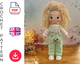 Modèle de poupée ykü, poupée Öykü, modèle de poupée Amigurumi, PDF en anglais