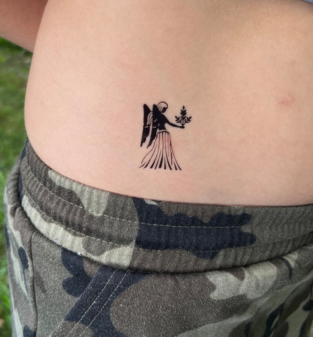 Virgo Virgin Zodiac Temporary Tattoo, Virgo Temporary Tattoo