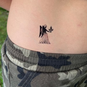 Virgo Virgin Zodiac Temporary Tattoo, Virgo Temporary Tattoo, Virgin Temporary Tattoo, Virgo Decal, Virgo Sticker, Virgin Decal,