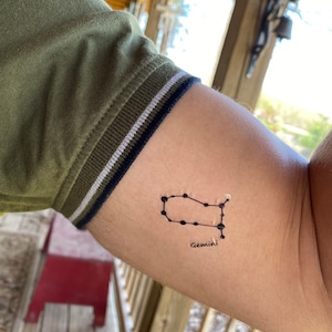 Gemini Stars Zodiac Temporary Tattoo, Gemini Constellation Temporary Tattoo,  Gemini Star Sticker, Gemini Star Decal, Gemini Constellation