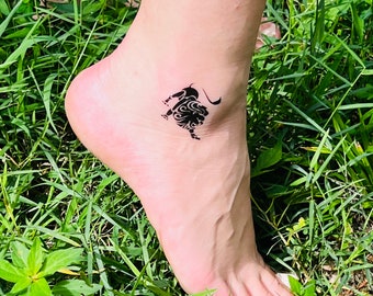 Leo Lion Temporary Tattoo: Zodiac Decal - Set of 2